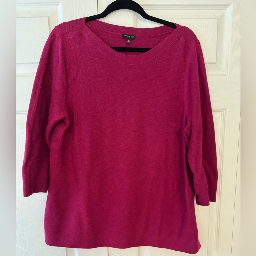 Talbots Women's Crew Neck Sweater - Rich Berry